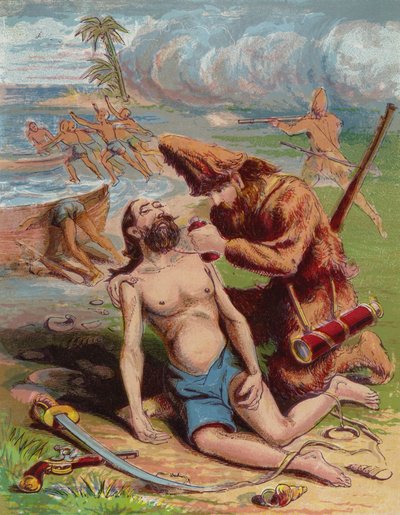 Illustration de Robinson Crusoé - American School